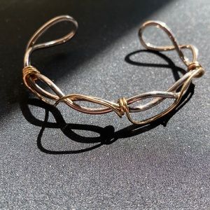 Steel and gold plated bracelet